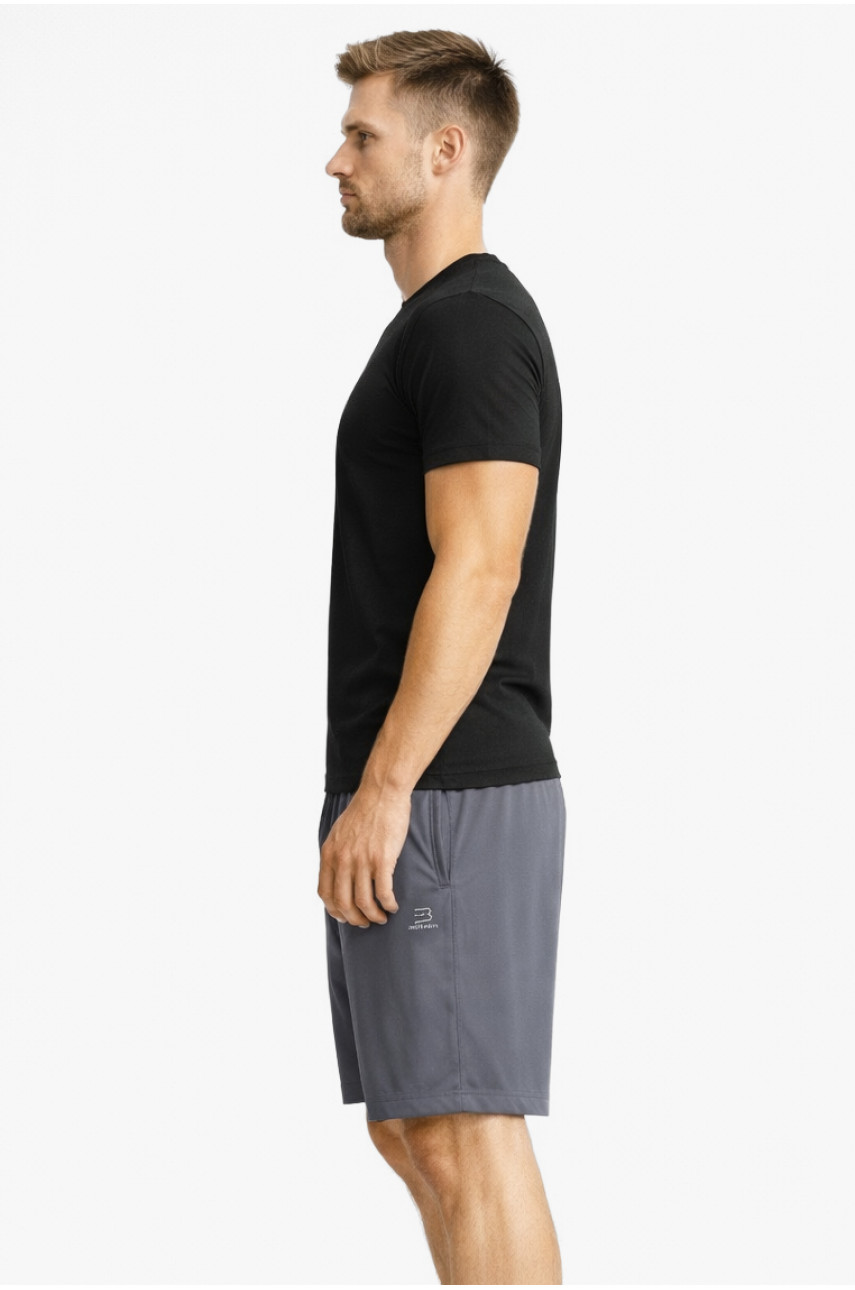 Шорти чоловічі однотонні темно-сірого кольору 1415-3 213061