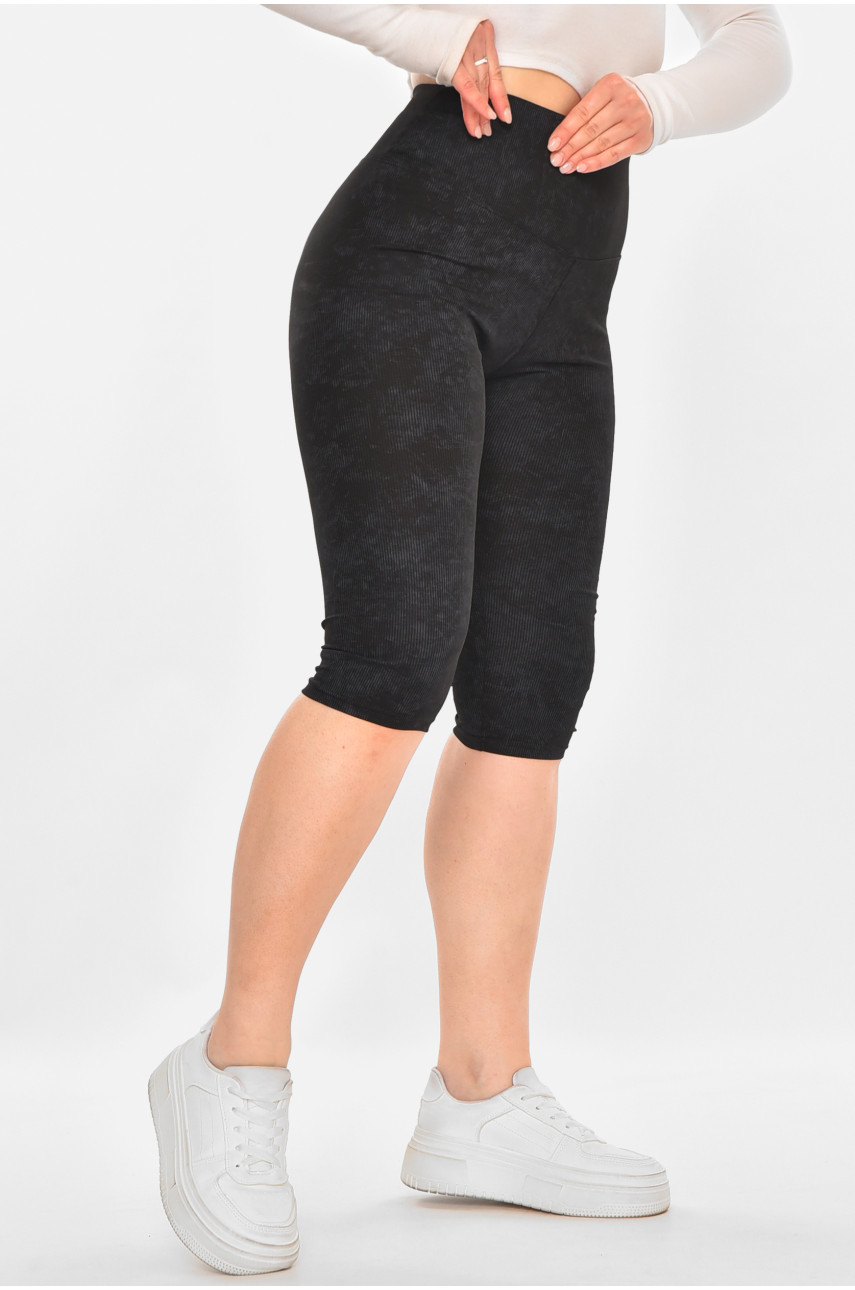 Бриджі жіночі однотонні темно-сірого кольору А760 213065