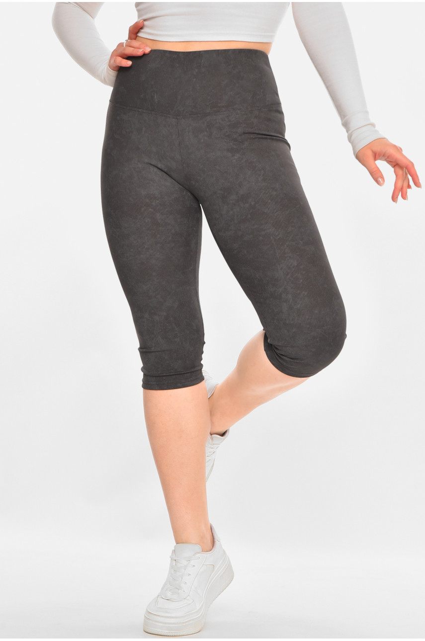 Бриджі жіночі однотонні сірого кольору А760 213067