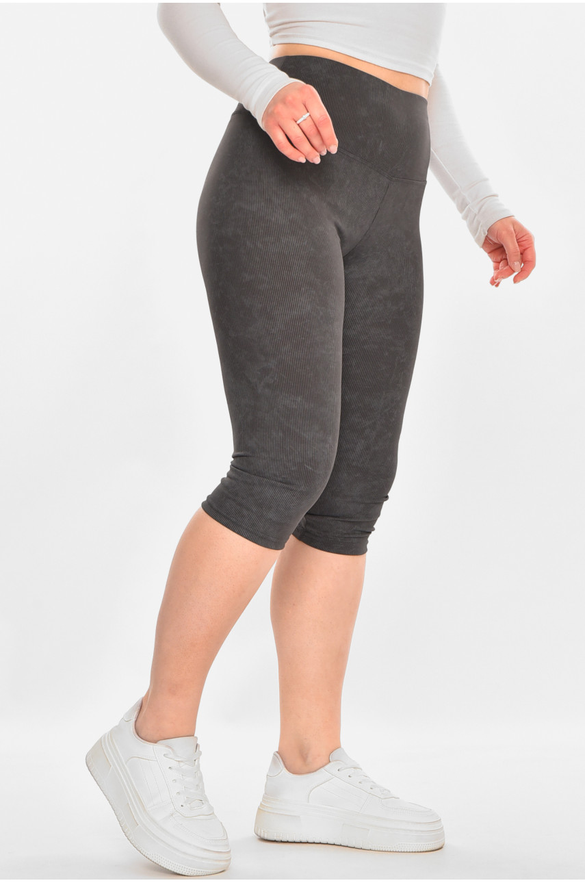 Бриджі жіночі однотонні сірого кольору А760 213067