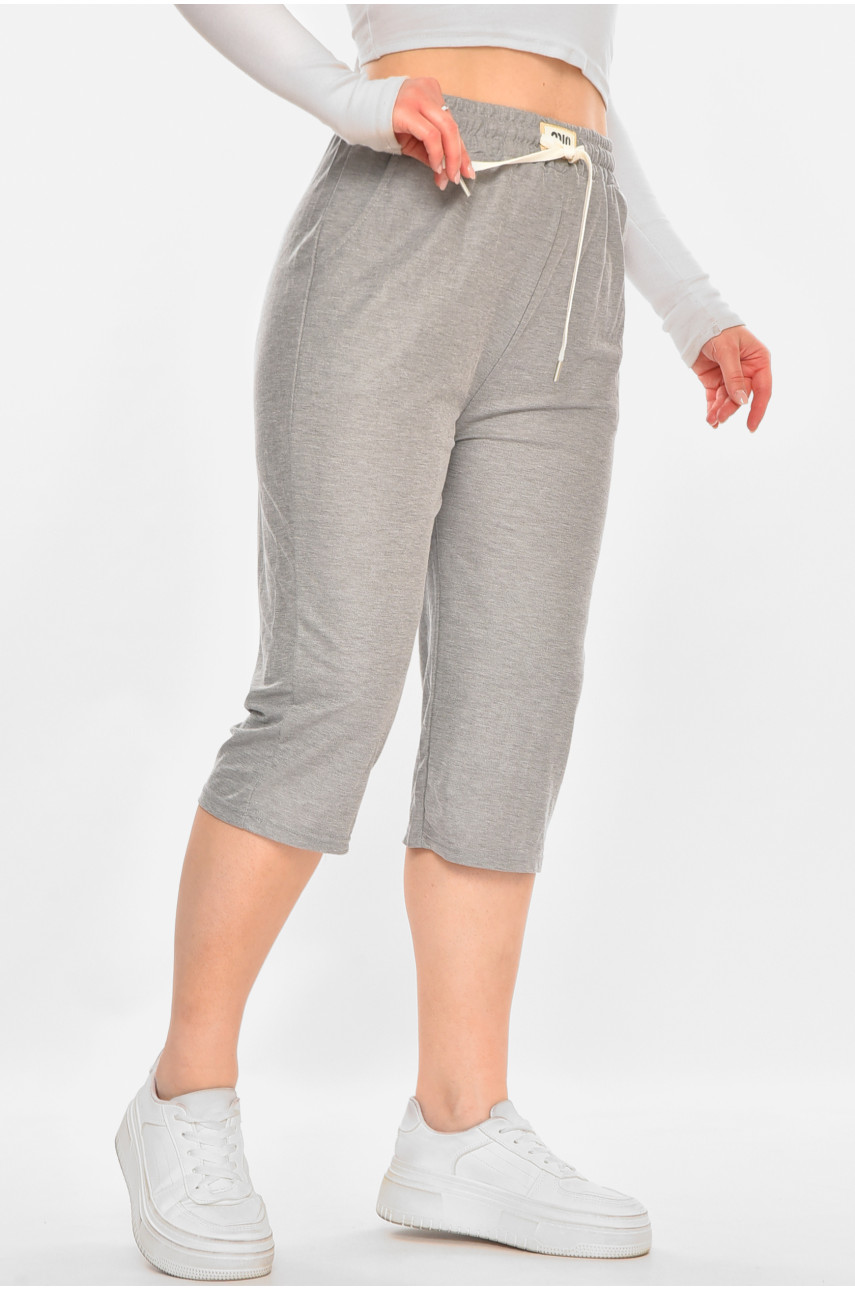 Бриджі жіночі однотонні сірого кольору 780 213072