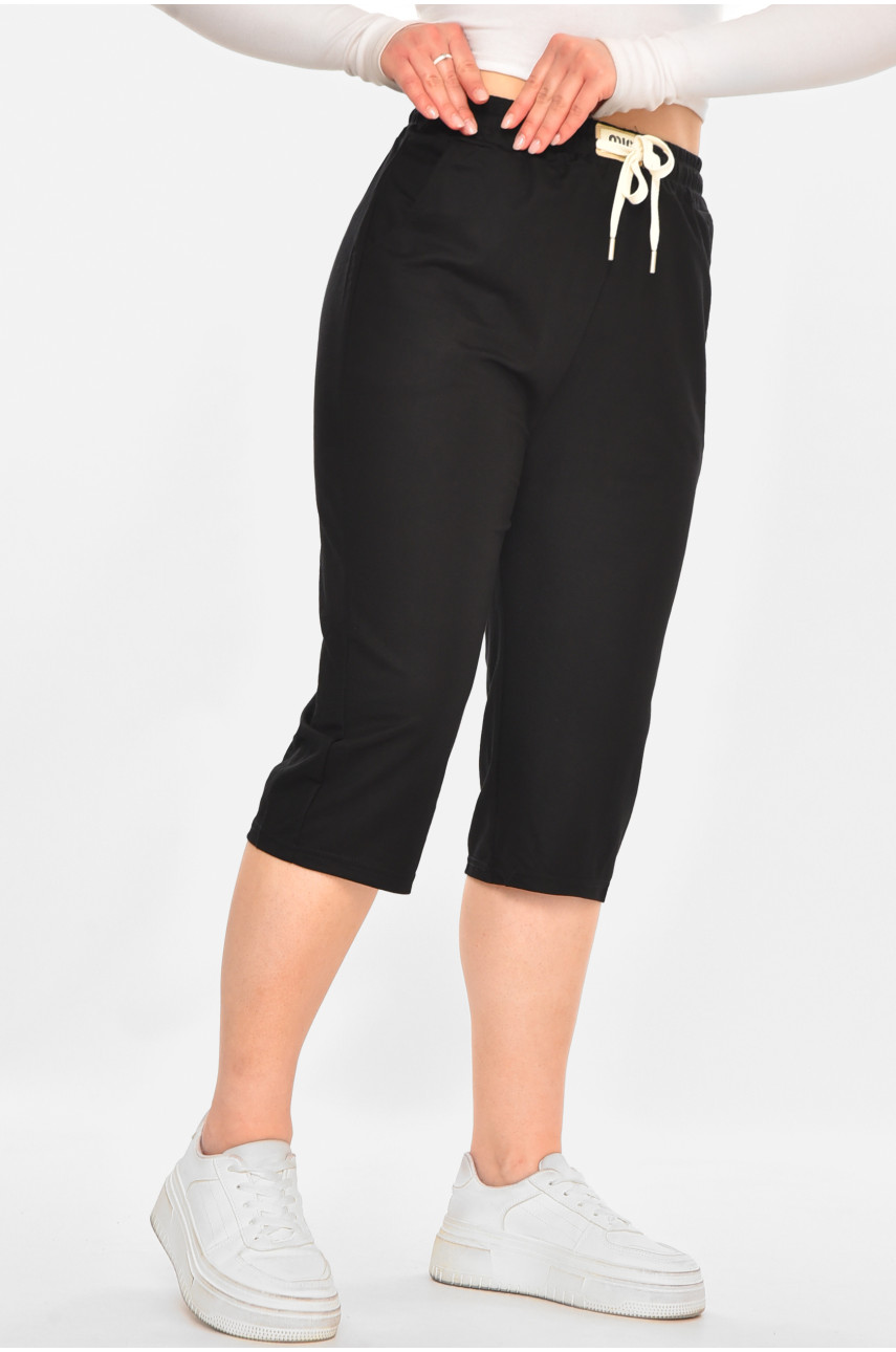 Бриджі жіночі однотонні чорного кольору 780 213075