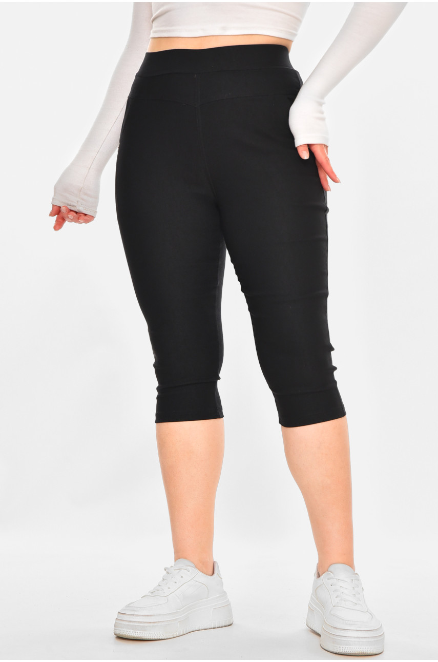 Бриджі жіночі однотонні чорного кольору 7070 213079