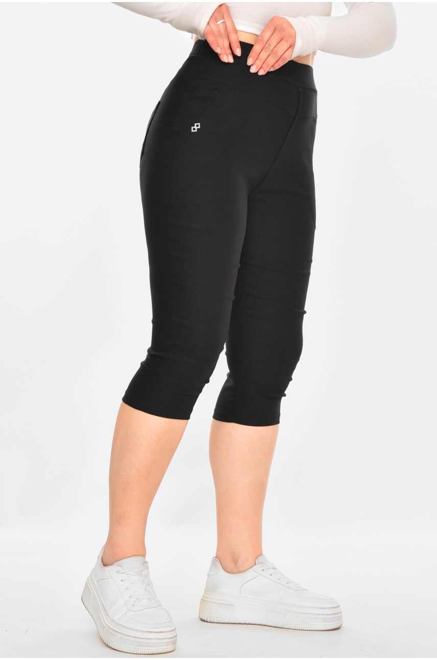 Бриджі жіночі однотонні чорного кольору 7070 213079