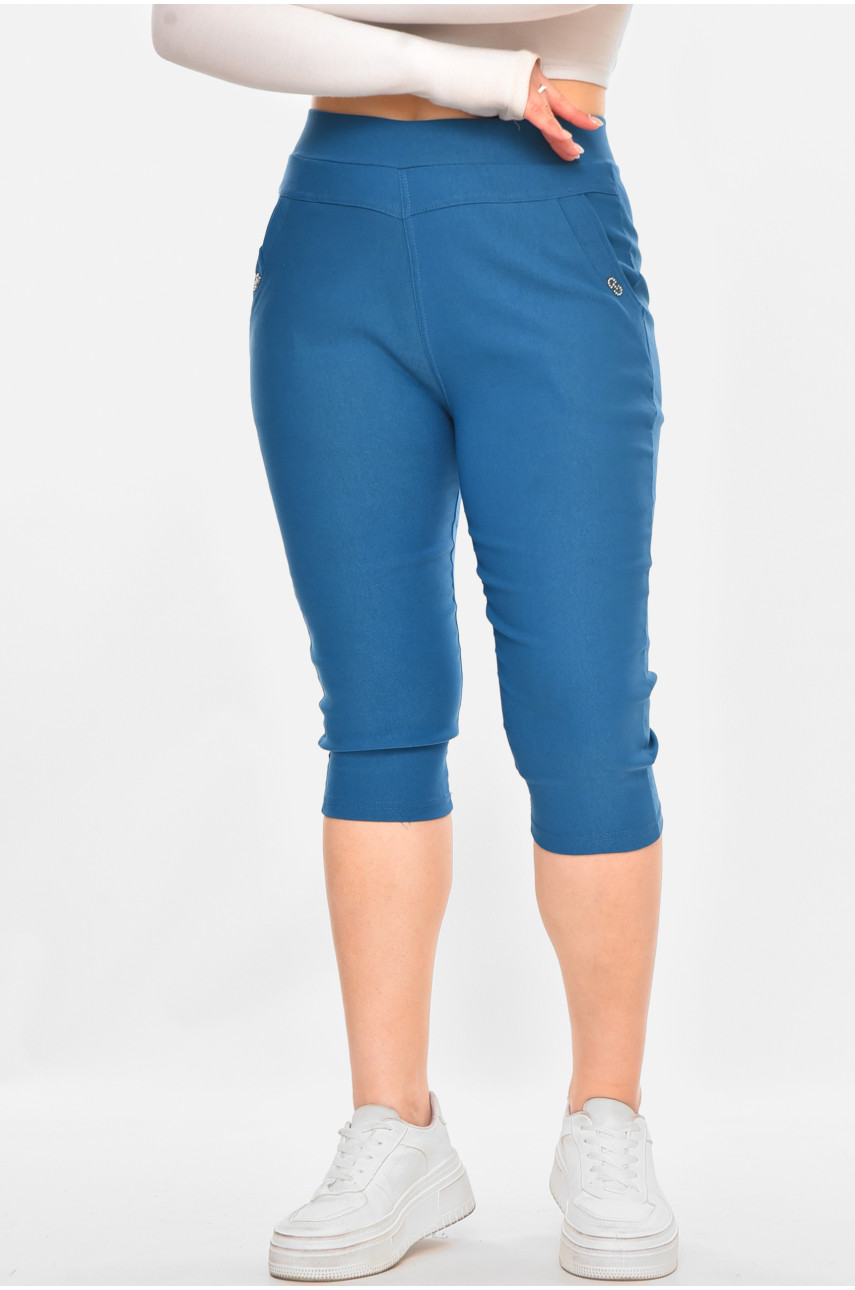 Бриджі жіночі однотонні синього кольору 7070 213082