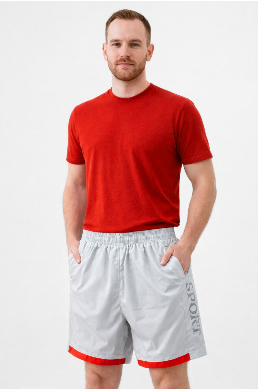 Шорты мужские серого цвета с принтом 23-27 213101