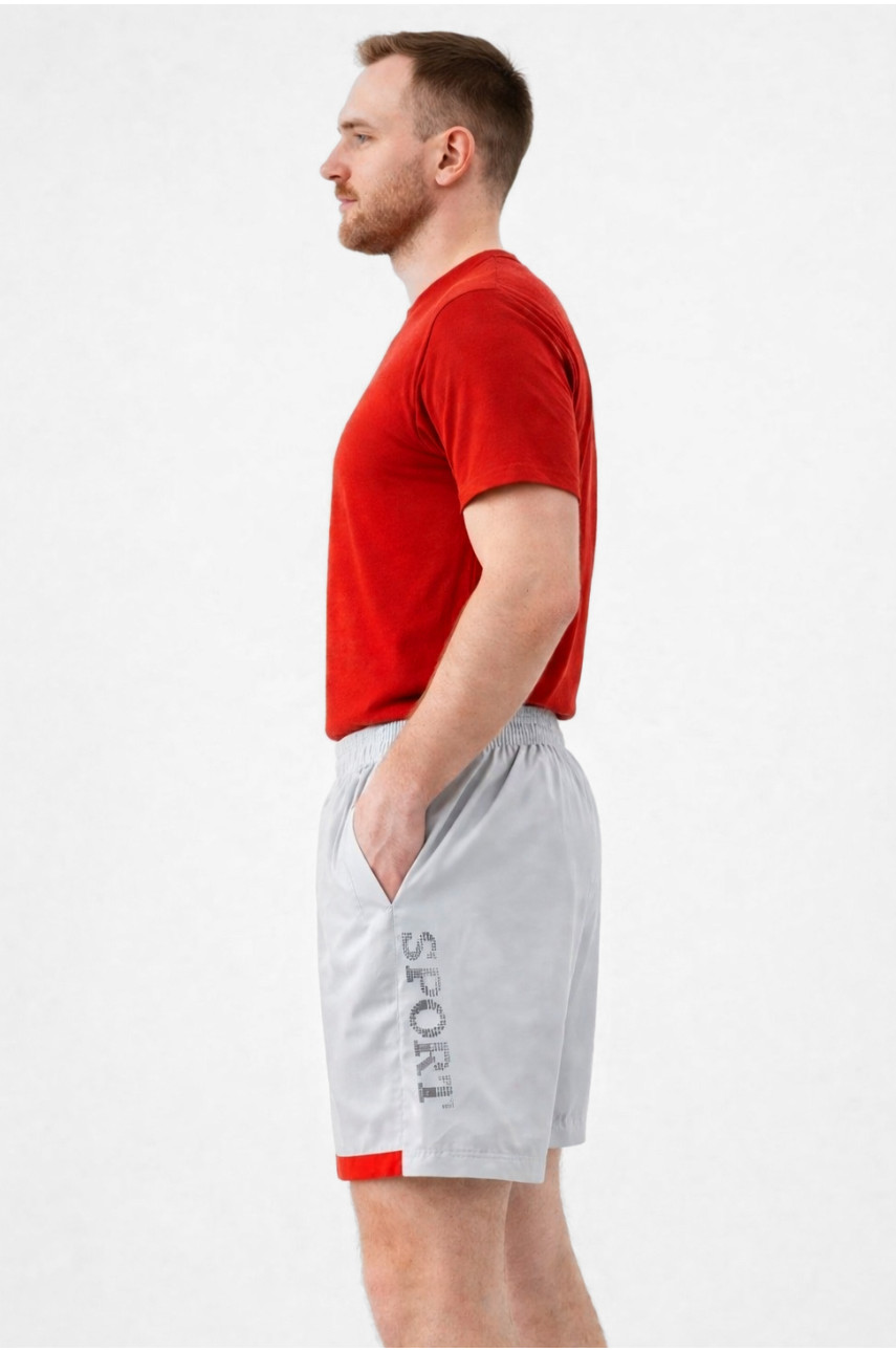 Шорты мужские серого цвета с принтом 23-27 213101