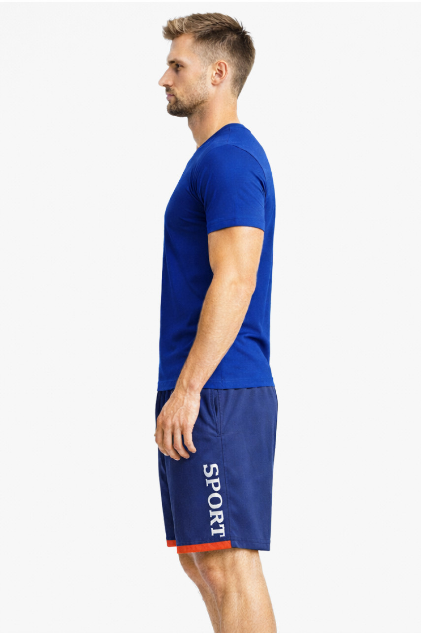 Шорти чоловічі темно-синього кольору з принтом 23-27 213103