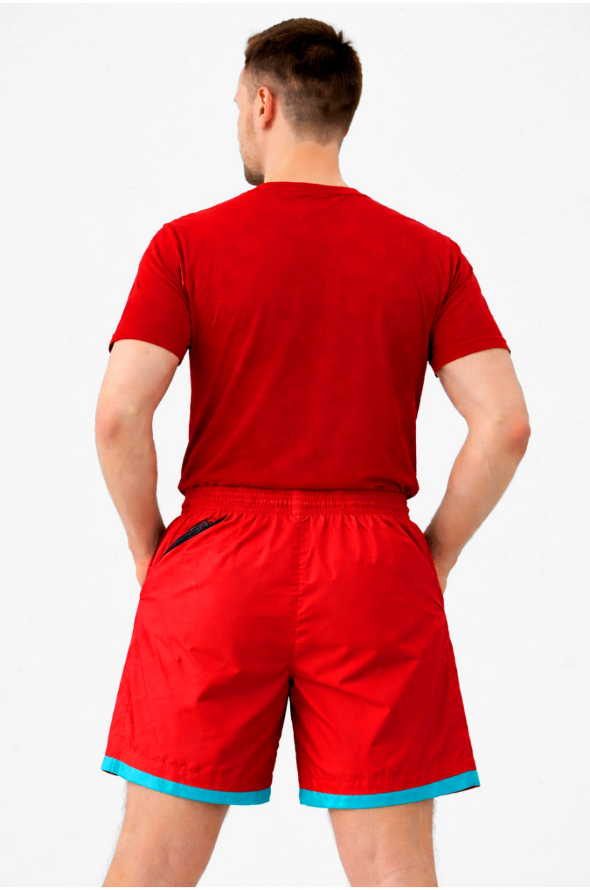 Шорты мужские красного цвета с принтом 23-27 213104