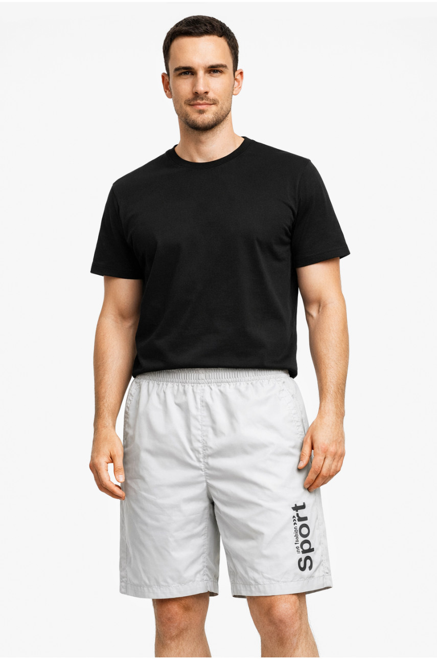 Шорты мужские серого цвета с принтом 23-26 213106