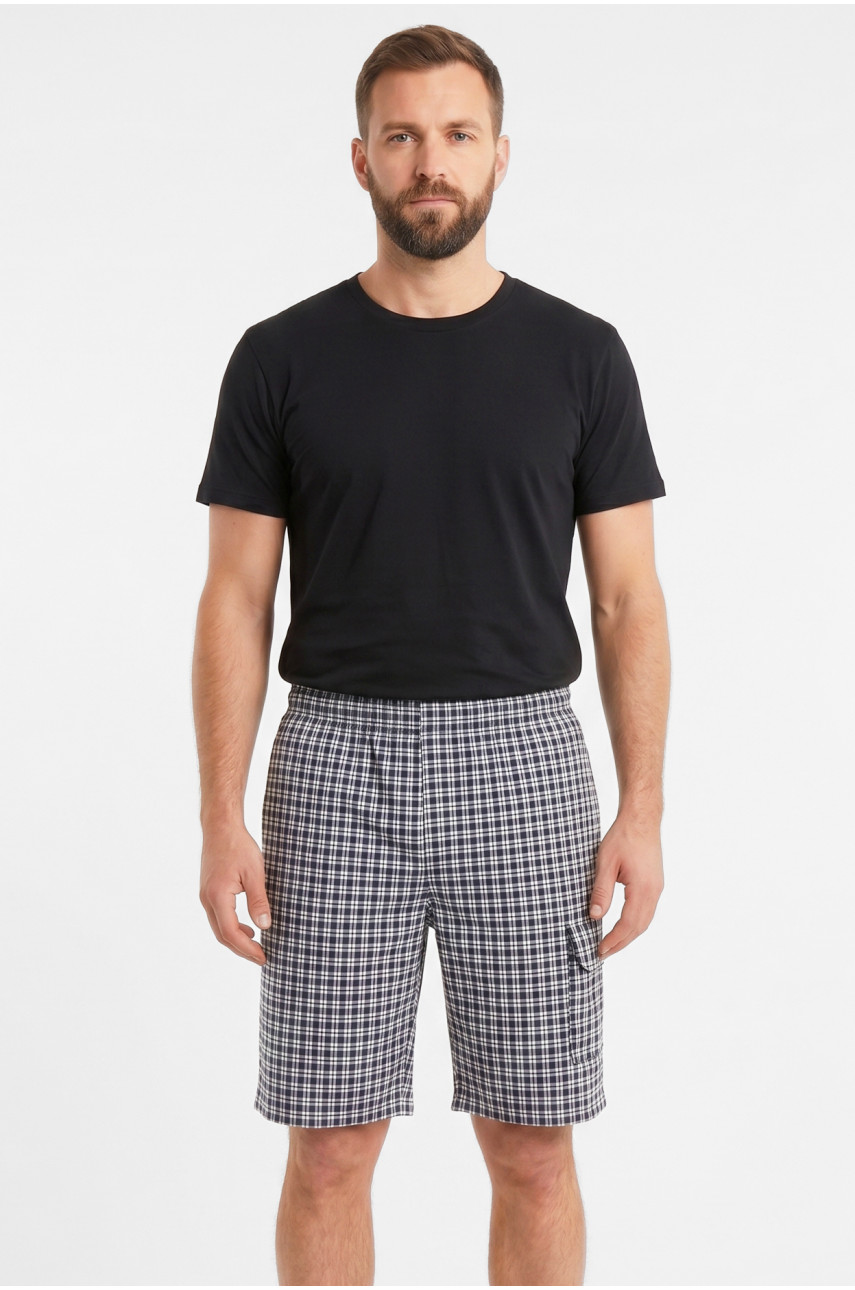 Шорты мужские тёмно-синего цвета с принтом 213111