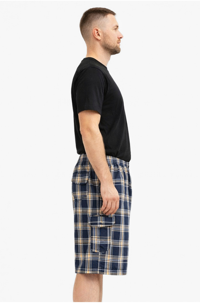 Шорти чоловічі темно-синього кольору з принтом 213113