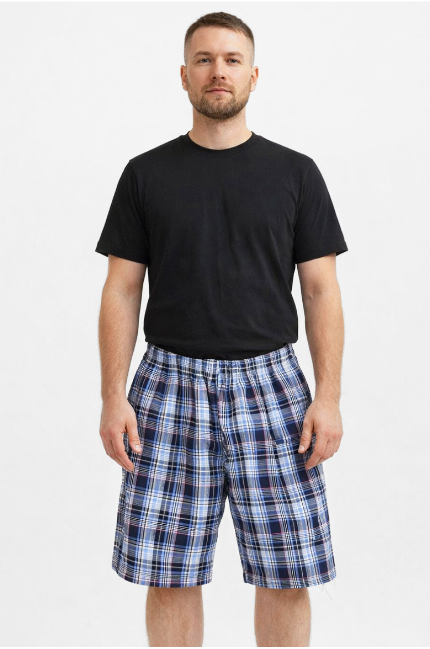 Шорти чоловічі темно-синього кольору з принтом 213115