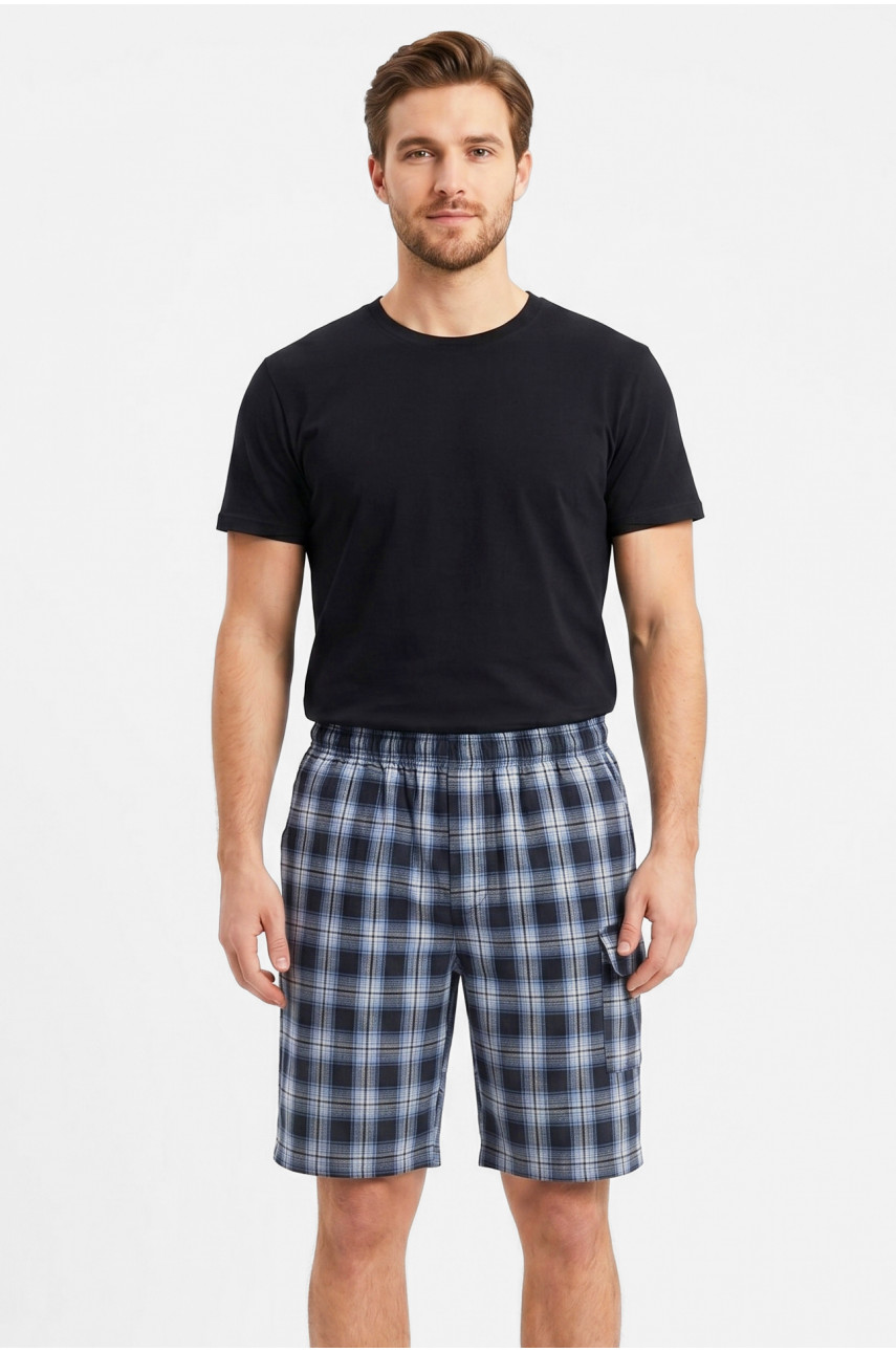 Шорты мужские тёмно-синего цвета с принтом 213116