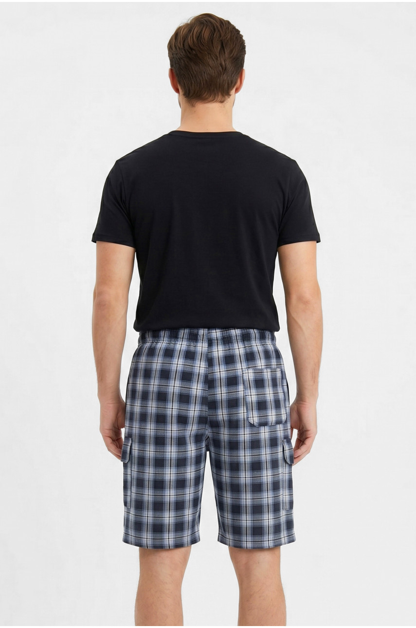 Шорты мужские тёмно-синего цвета с принтом 213116