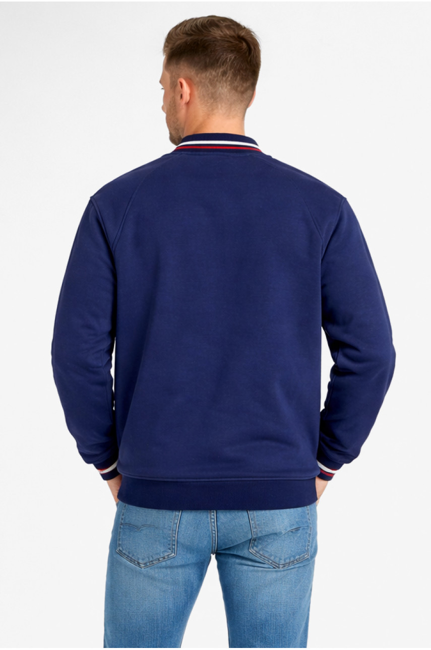 Бомбер чоловічий на флісе синього кольору Уцінка 213150