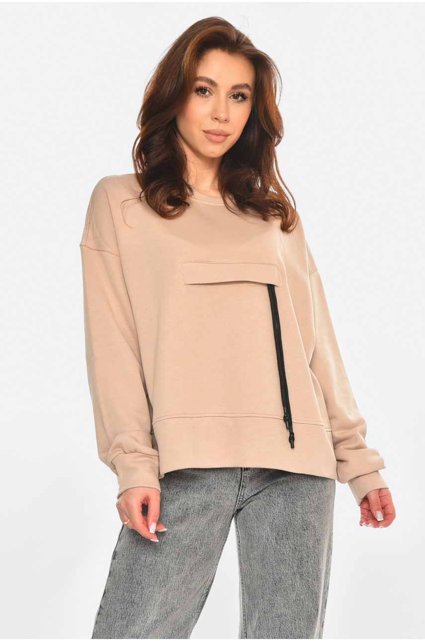 Кофта женская однотонная бежевого цвета 2331 213164