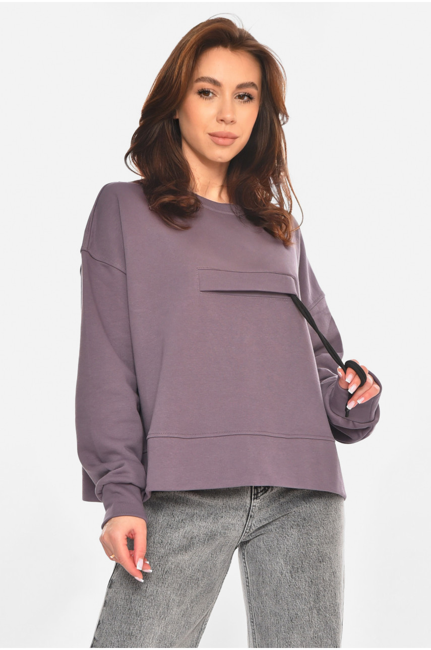 Кофта женская однотонная тёмно-фиолетового цвета 2331 213165