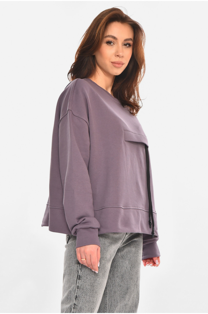 Кофта женская однотонная тёмно-фиолетового цвета 2331 213165