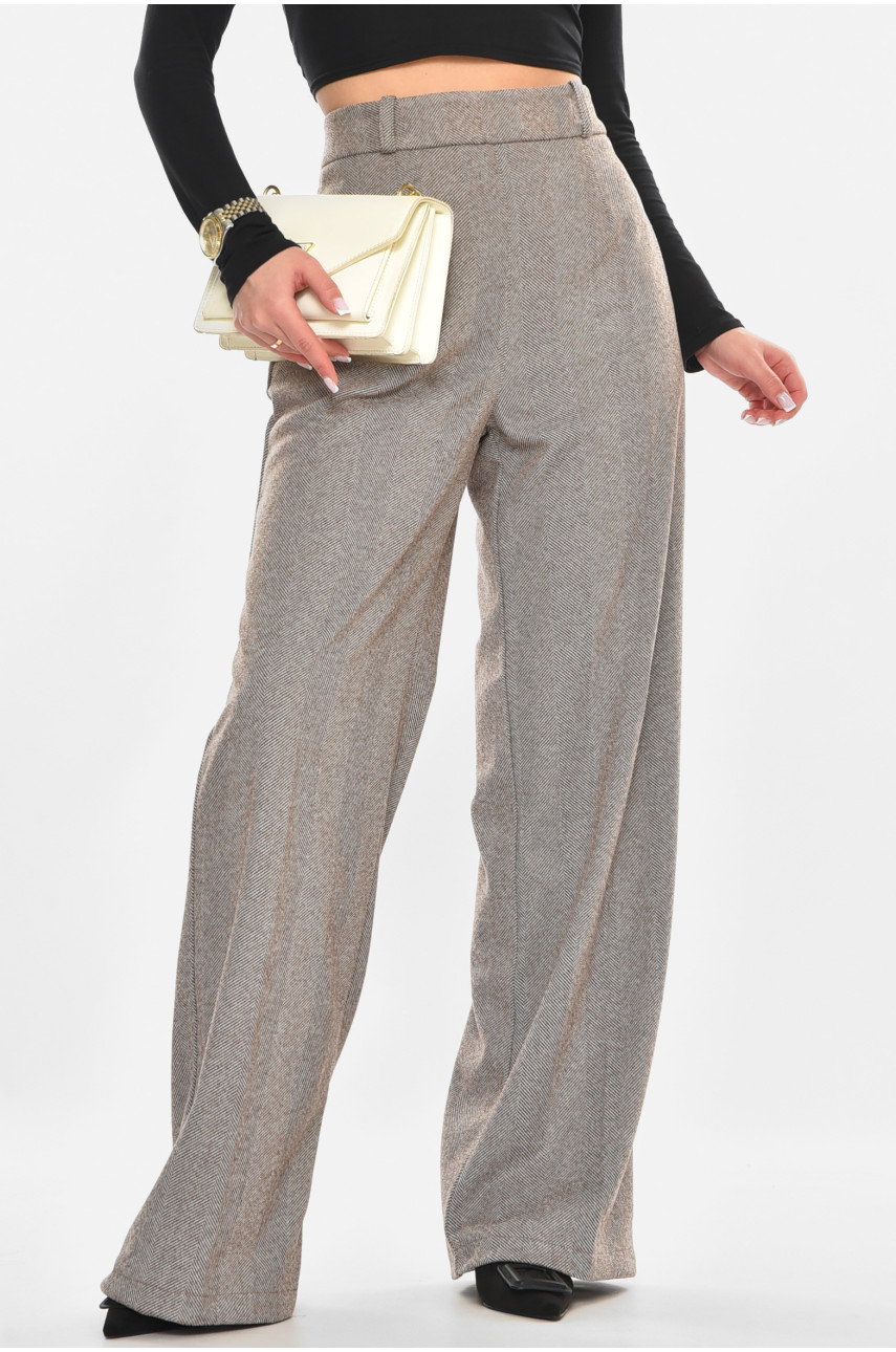 Штани жіночі сірого кольору з принтом 2306 213169