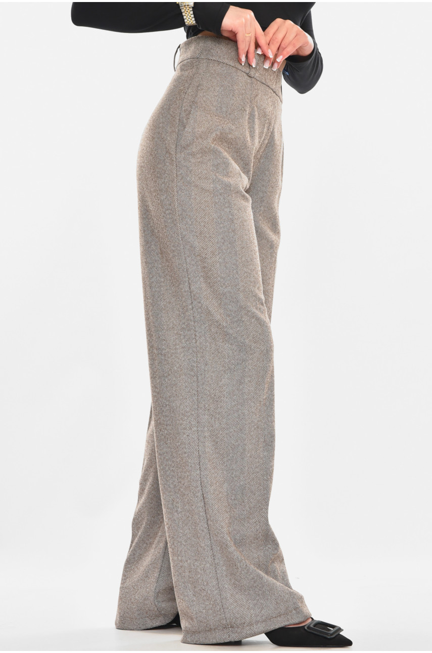 Штани жіночі сірого кольору з принтом 2306 213169