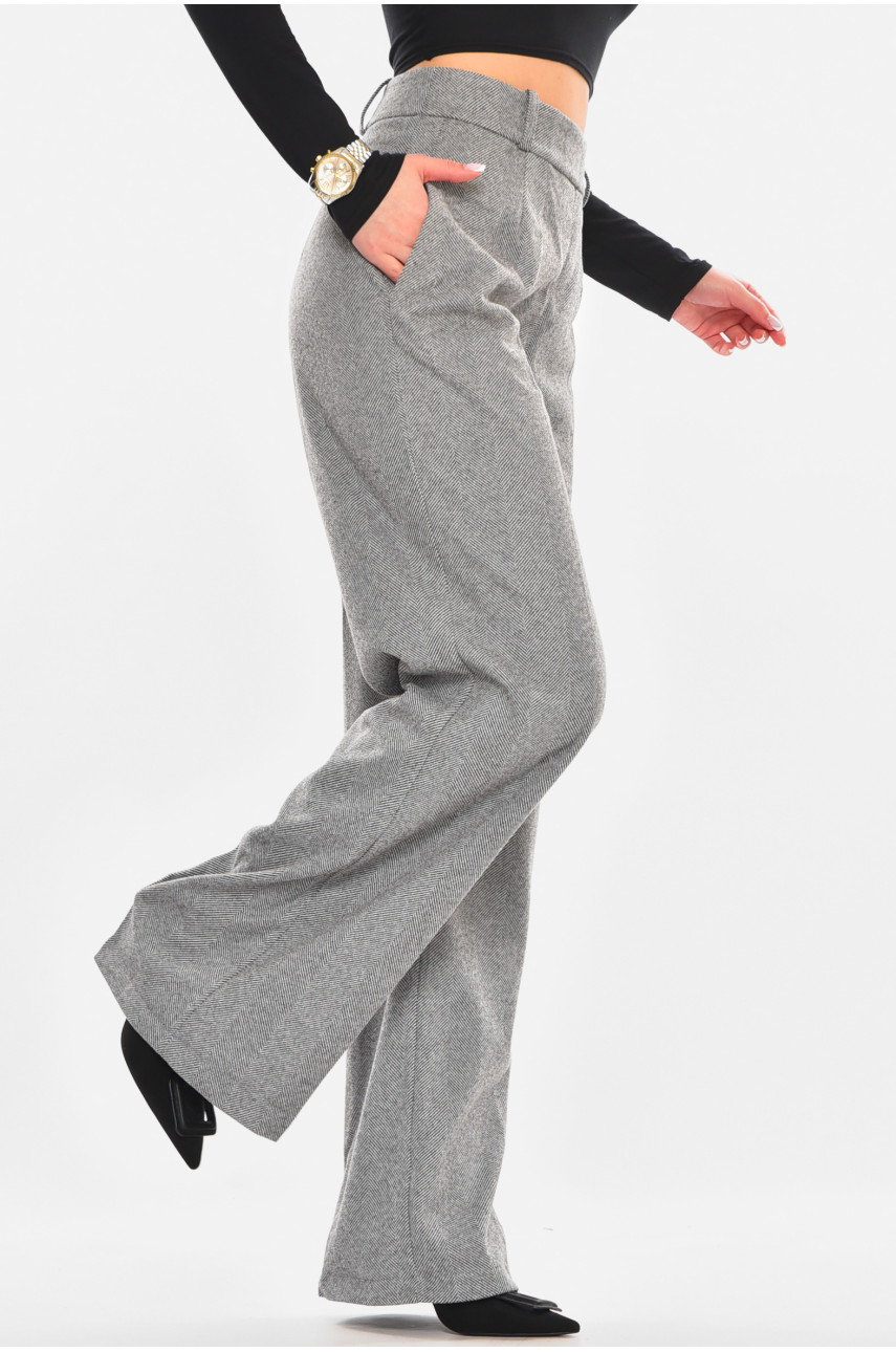 Штани жіночі темно-сірого кольору з принтом 2306 213170