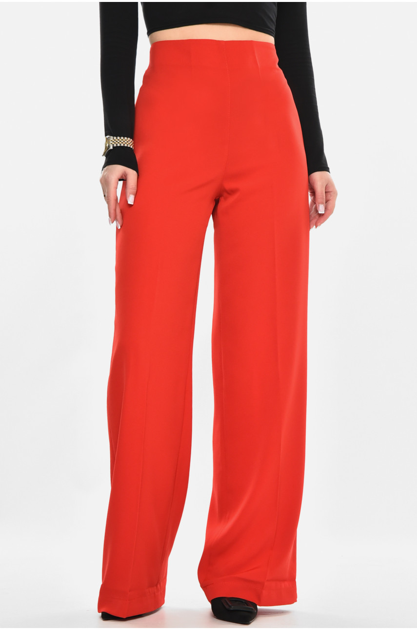 Штани жіночі однотонні червоного кольору 2316 213175