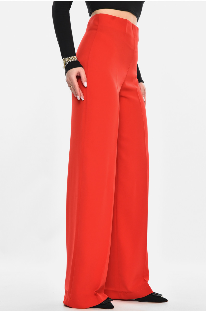 Штани жіночі однотонні червоного кольору 2316 213175