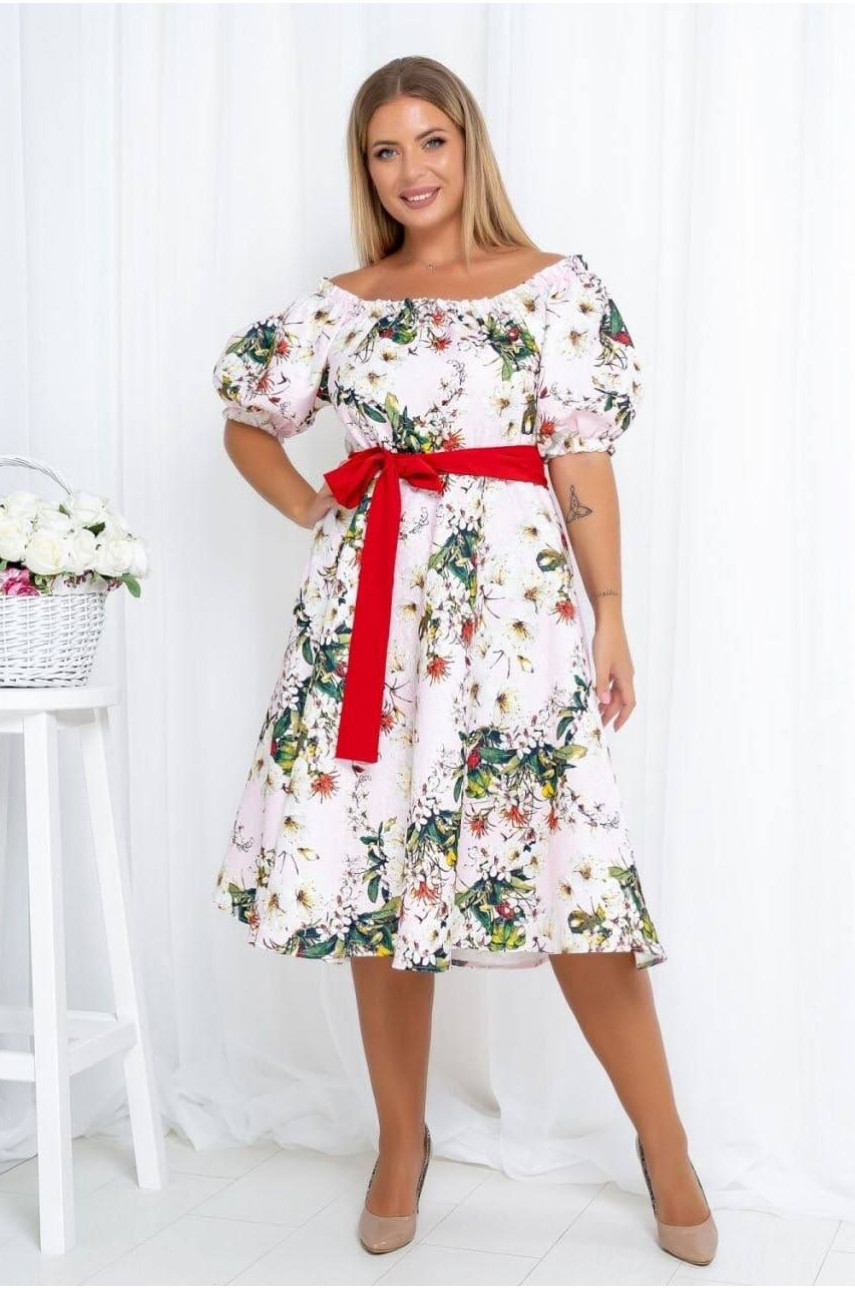 Сукня жіноча рожевого кольору з принтом 5330 213176