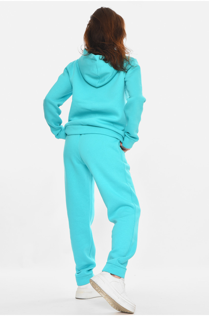 Спортивний костюм жіночий на флісі зеленого кольору 213181