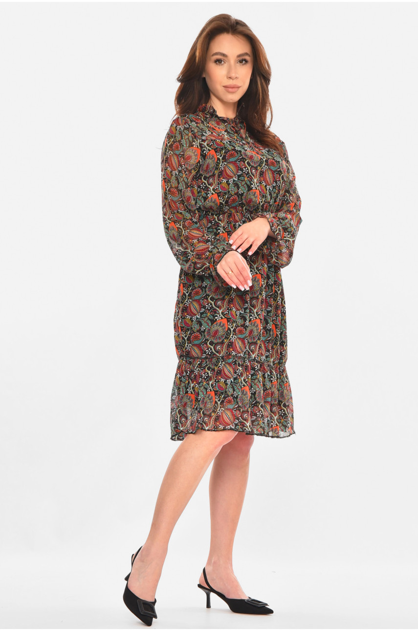 Сукня жіноча чорного кольору з принтом 213182