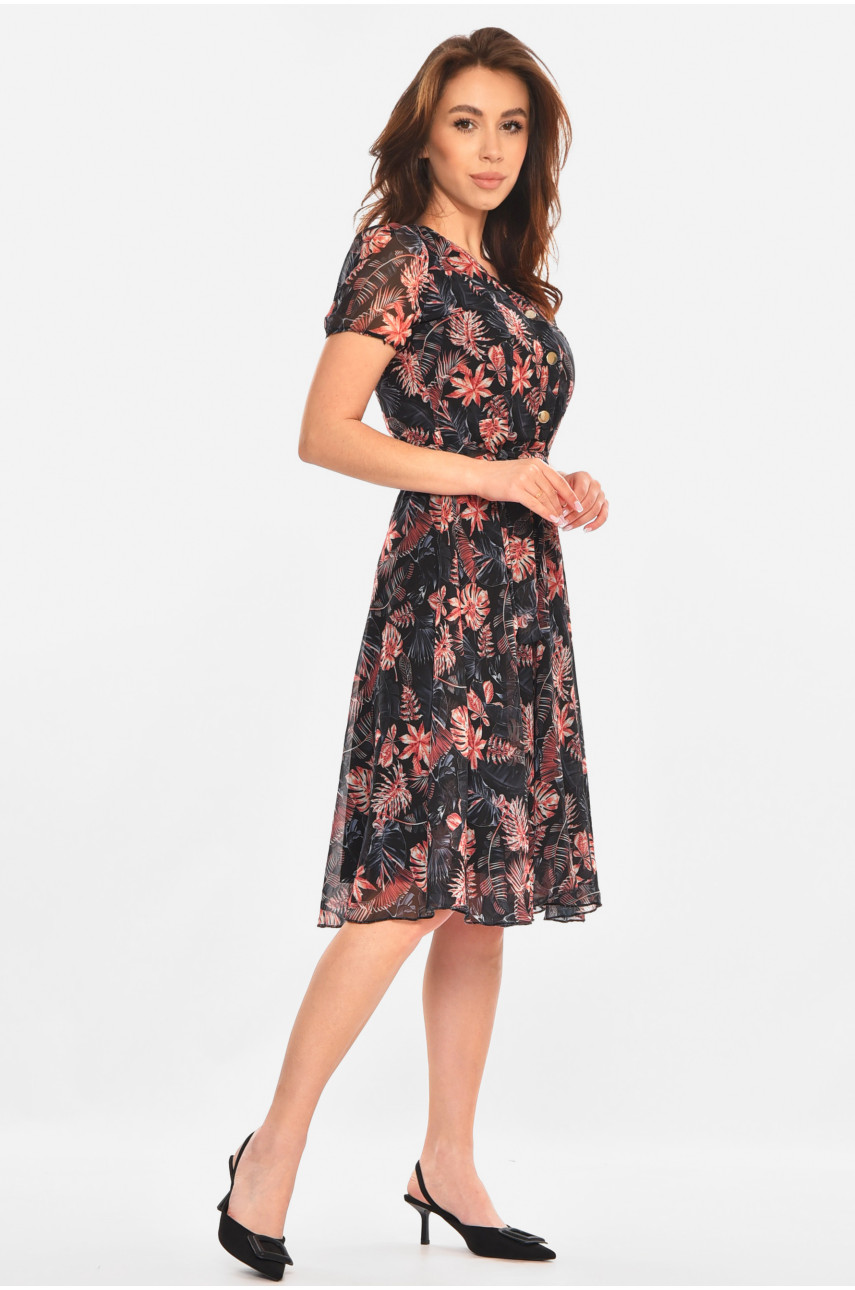 Сукня жіноча чорного кольору з принтом 213183