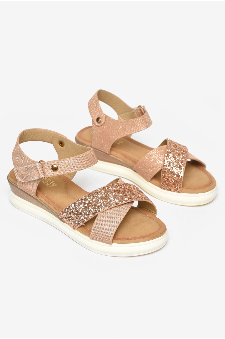 Босоножки для девочки бежевого цвета К-18 213188