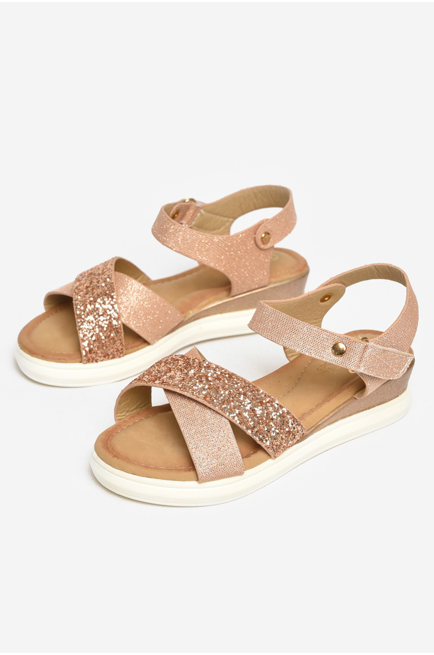 Босоножки для девочки бежевого цвета К-18 213188