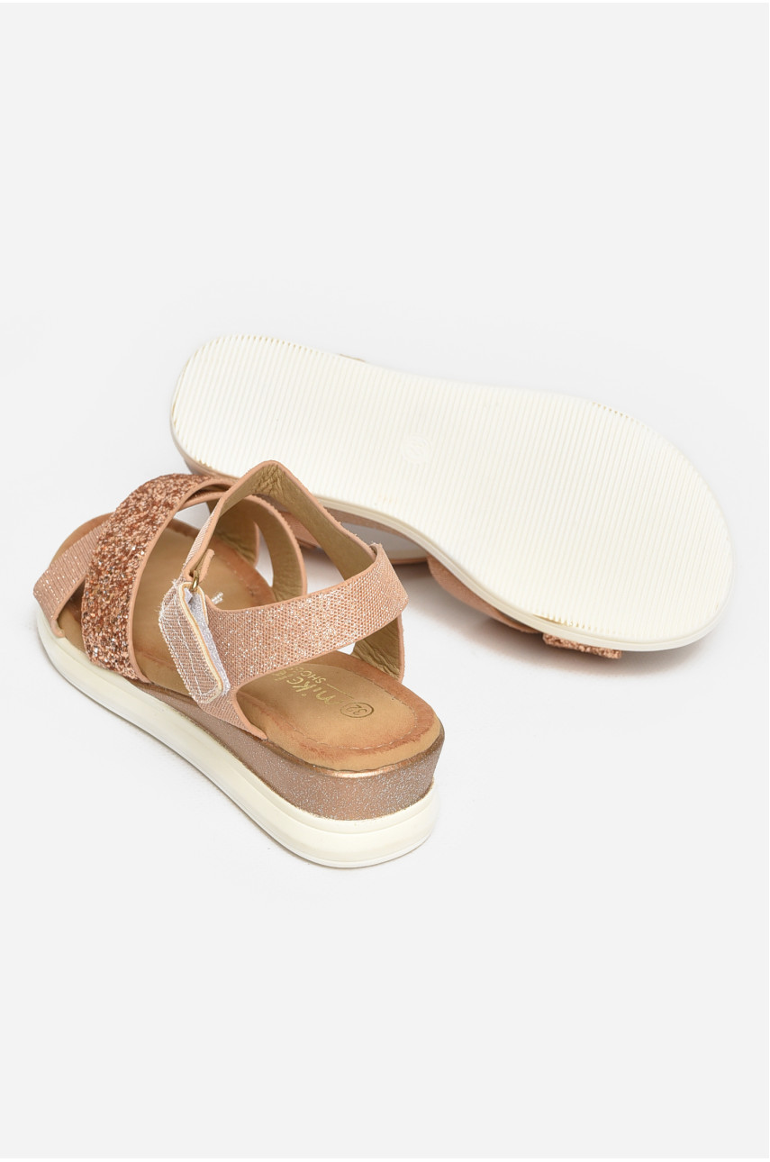 Босоножки для девочки бежевого цвета К-18 213188