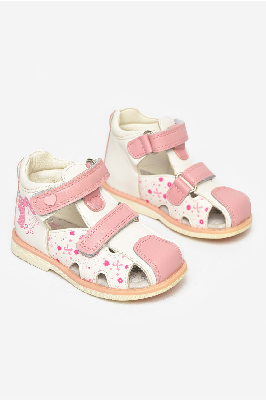 Сандали детские для девочек белого цвета С- Т52-34-А 213189