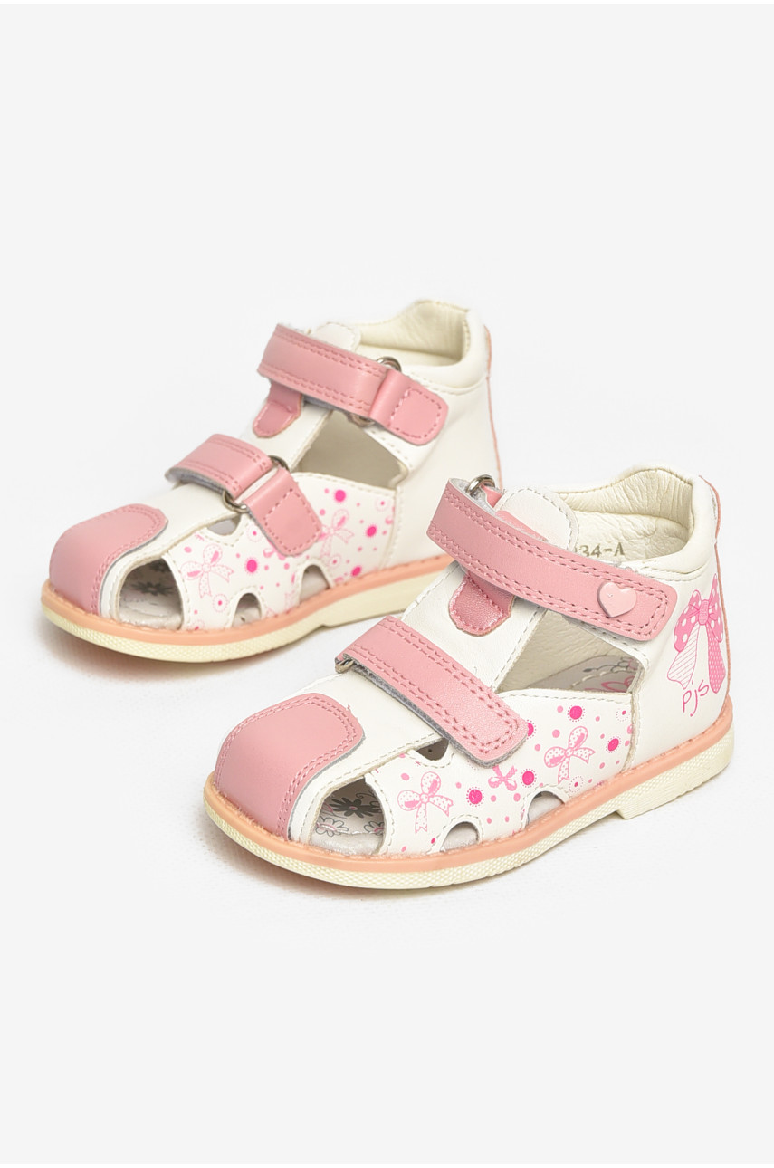 Сандали детские для девочек белого цвета С- Т52-34-А 213189