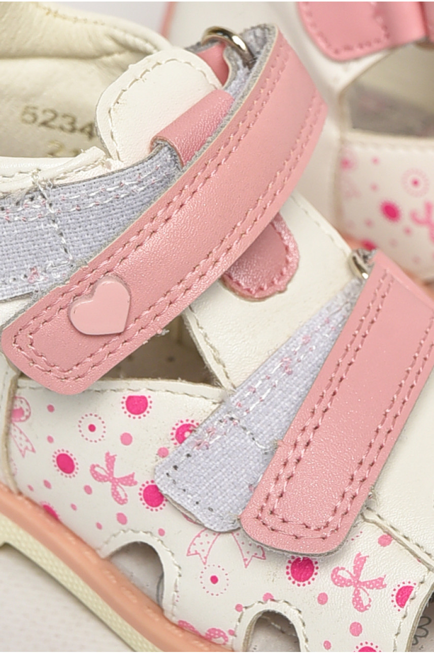 Сандали детские для девочек белого цвета С- Т52-34-А 213189