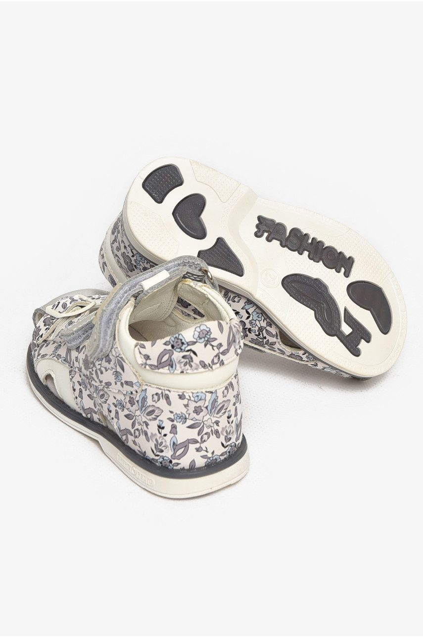 Сандали детские для девочек бело-серебристого цвета С- Т52-72-F 213190