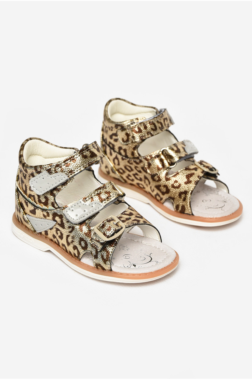 Сандали детские для девочек светло-коричневого цвета С- Т52-71-Е 213191