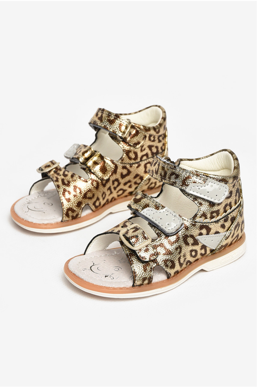 Сандали детские для девочек светло-коричневого цвета С- Т52-71-Е 213191