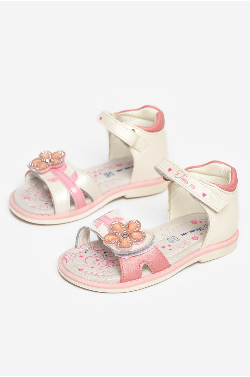 Сандали детские для девочек белого цвета С- Т51-63-D 213193