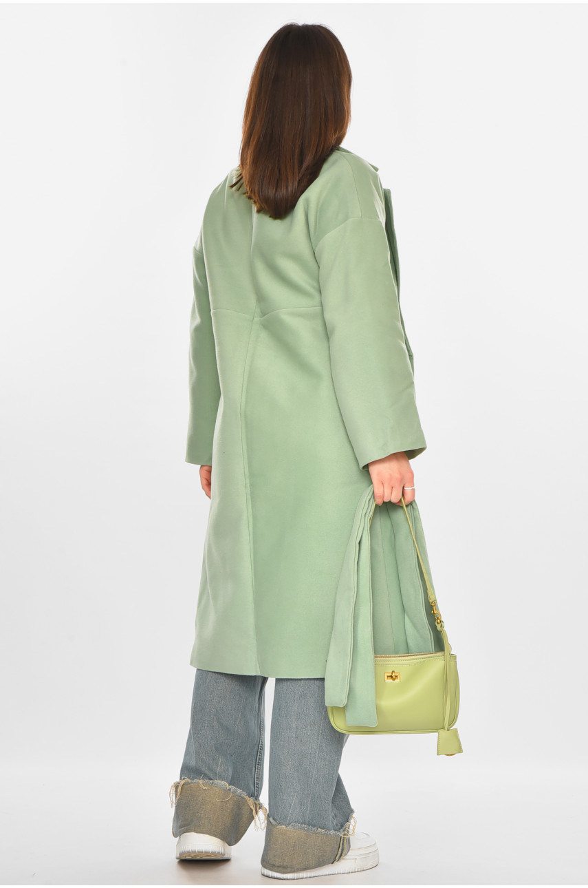 Пальто жіноче однотонне м'ятного кольору 5352 213201