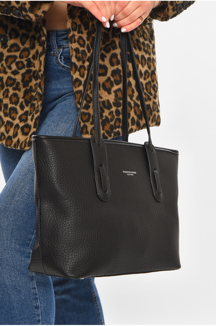 Сумка женская из экокожи черного цвета 8168 213217