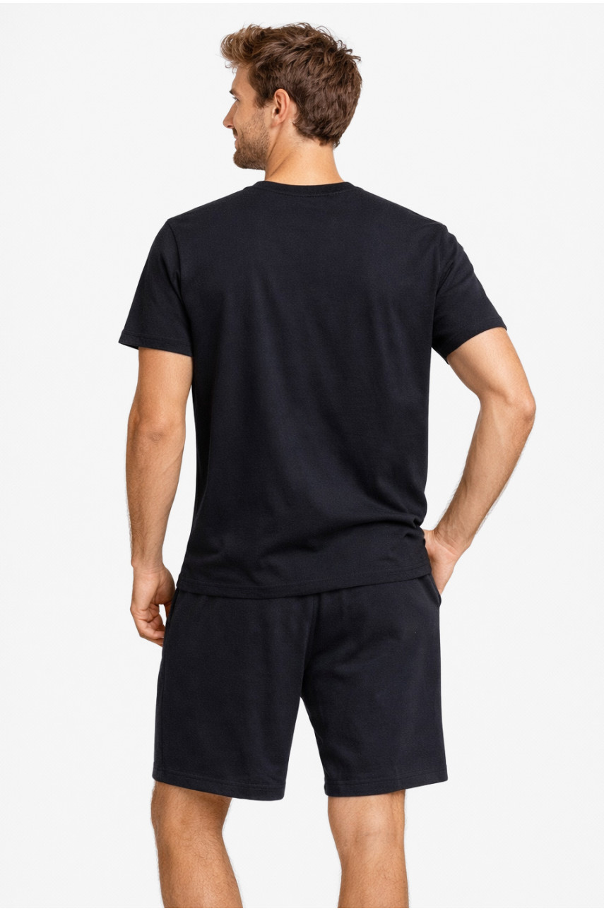 Костюм чоловічий шорти та футболка темно-синього кольору 213221