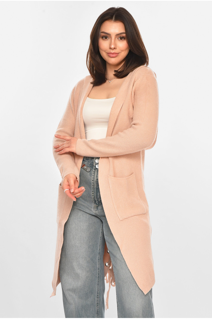 Кардиган жіночий однотонний пудрового кольору PM8633 213223