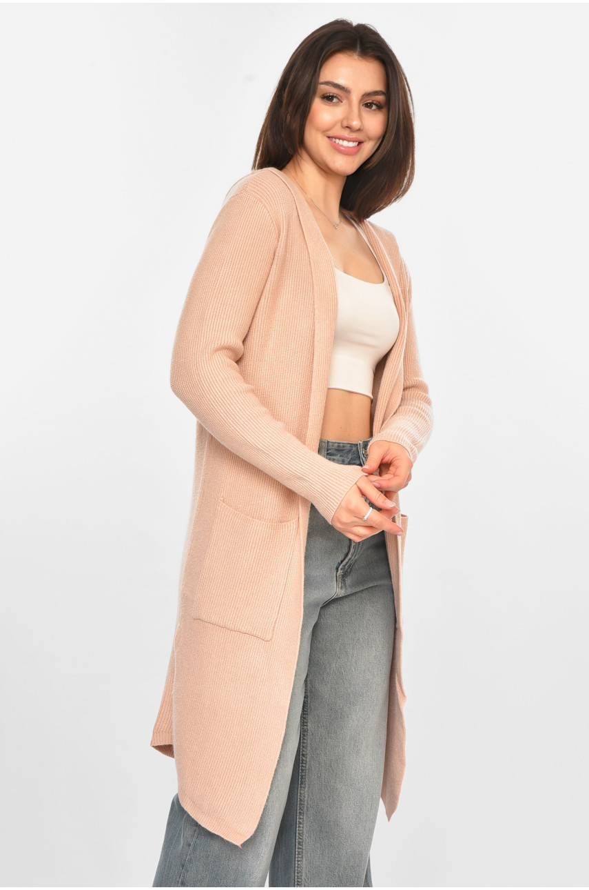 Кардиган жіночий однотонний пудрового кольору PM8633 213223
