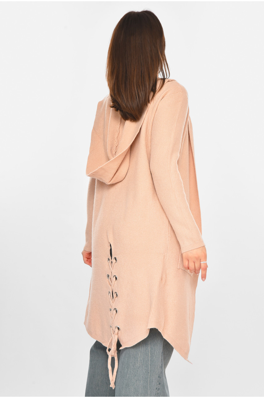Кардиган жіночий однотонний пудрового кольору PM8633 213223