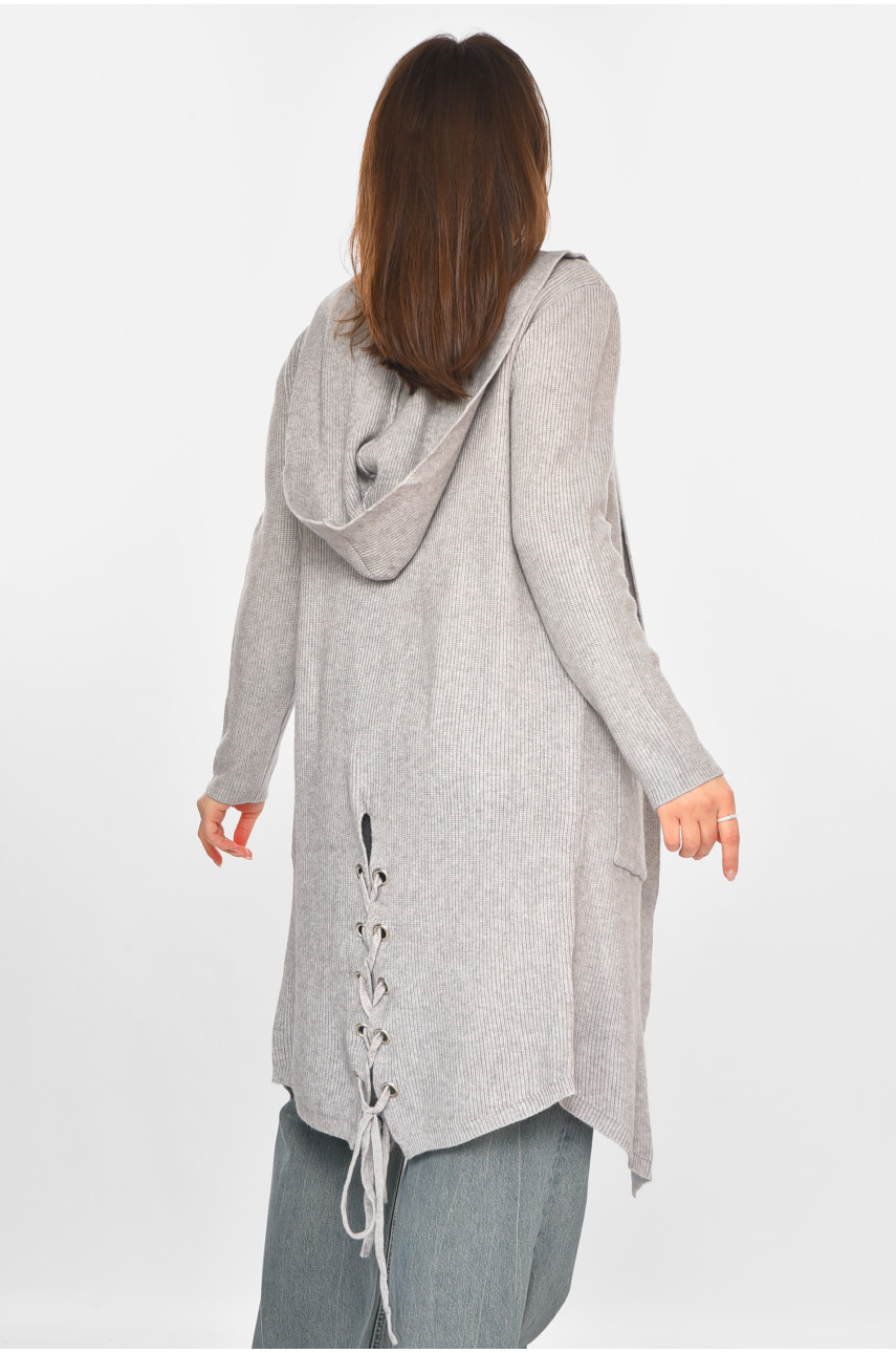 Кардиган жіночий однотонний сірого кольору PM8633 213224
