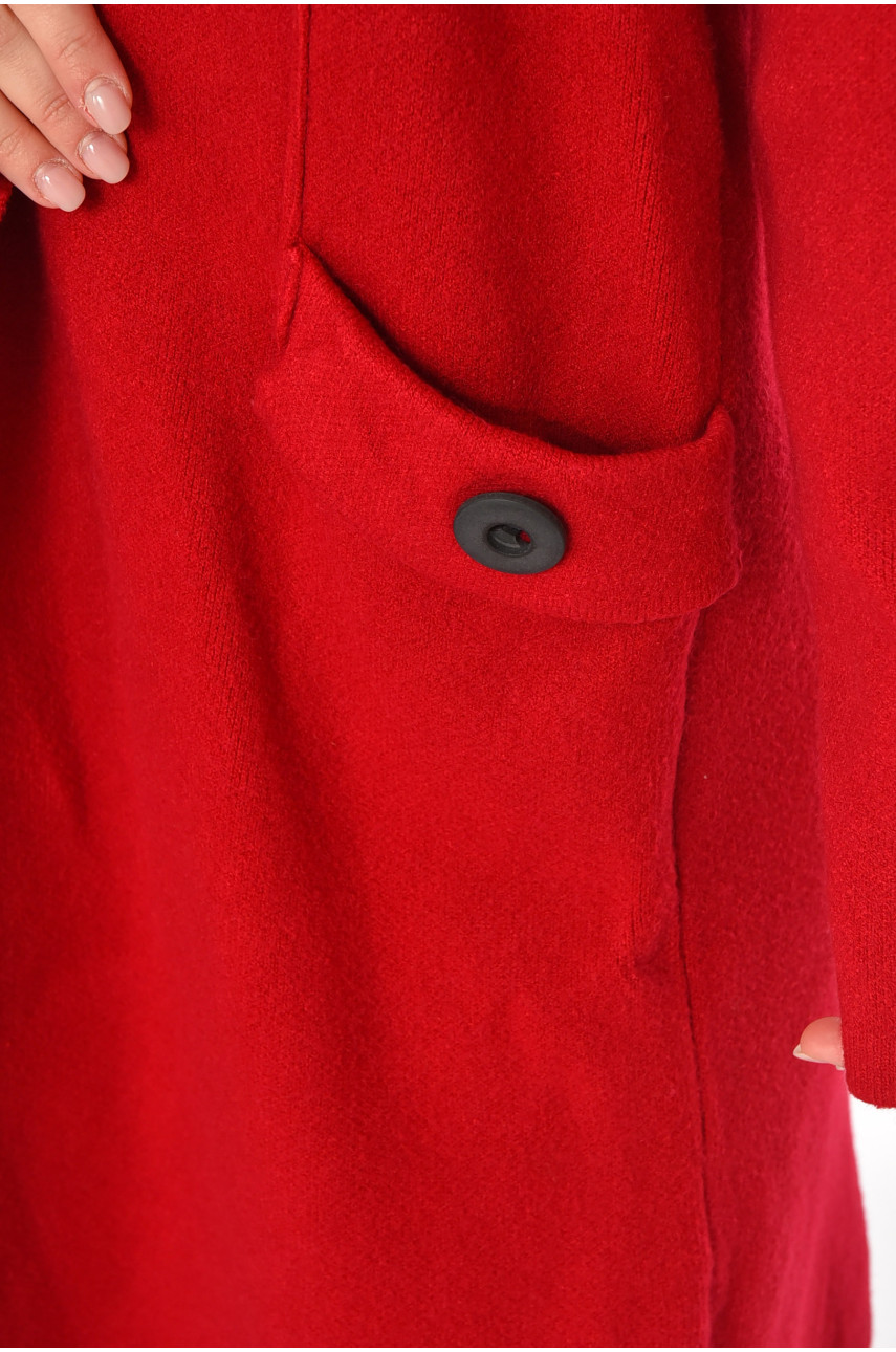 Кардиган жіночий однотонний червоного кольору PM8651 213228